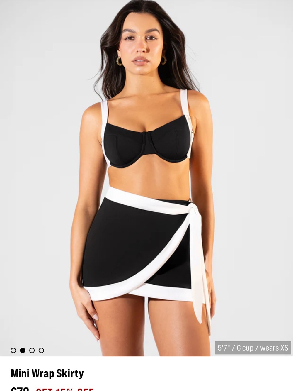 NWT TA3 mini wrap skirty Medium Black and white